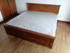 New Teak 72x72 King Box Bed With Arpico Spring Mattresses 7"