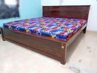 New Teak 72x72 King Box Bed With Classic Foam Double Layer Mattresses