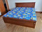 New Teak 72x72 King Box Bed With Classic Foam Double Layer Mattresses