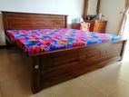 New Teak 72x72 King Box Bed With Double Layer Mattresses