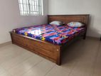 New Teak 72x72 King Box Bed With Double Layer Mattresses