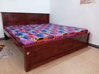 New Teak 72x72 King Box Bed With Double Layer Mattresses