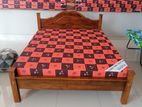 New Teak Arch Bed and Double Layer Mattress 72"x 60" queen