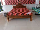 New Teak Arch Bed with Double Layer Mattress 72" x 60" / ( 6x 5 )ft A
