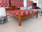 New Teak Arch Bed with Double Layer Mattress 72"x 60" Queen