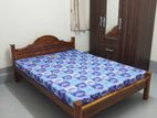 new teak arch bed with double layer mattress