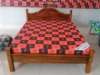 new teak arch bed with double layer mattress queen size 6*5 ft