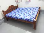 New Teak Arch Bed with Double Layer Mattress Queen Size