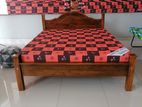 New Teak Arch Type Bed with Double Layer Mattress 6x6 ft/ (72"x72") A