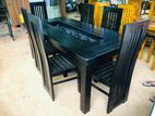 New Teak Black Dining Table with chair 6 .