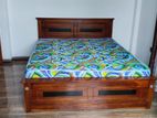 New Teak Box Bed 6*5 and Hybrid Mattress