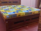 New Teak Box Bed 6*5 with Hybrid Mattress