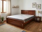 New Teak Box Bed and Spring Mattress Queen Size 6*5 ft