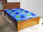 New Teak Box Bed with Double Layer Mattress 6 x 4 ft / 72" 48"