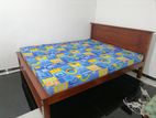 New Teak Box Bed with Double Layer Mattress 6 x 5 ft / 72" 60" queen A