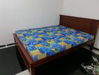 New Teak Box Bed with Double Layer Mattress 6 x 5 ft / 72" 60" size