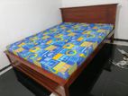 new teak box bed with double layer mattress queen size 6*5 ( 180 * 150 )