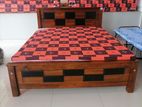 new teak box bed with double layer mattress queen size 72" * 60"