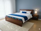 New Teak Box Bed with Hybrid Mattress 6*5 / 72"*60" Queen