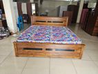 new teak box bed with hybrid mattress