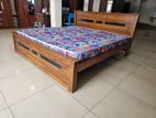 new teak box bed with hybrid mattress queen 6*5