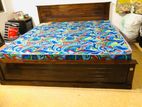 New Teak Box Bed with Hybrid Mattress Queen Size 72"*60" / 6*5 Ft