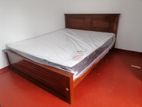 New Teak Box Bed with Spring Mattress 6*5 Queen Size