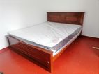 New Teak Box Bed with Spring Mattress 72" X 60" / (6 5) Ft queen