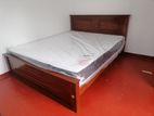 New Teak Box Bed with Spring Mattress 72" X 60" / (6 5) Ft Queen