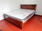 New Teak Box Bed with Spring Mattress 72" X 60" / (6 5) Ft Queen