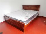 New Teak Box Bed with Spring Mattress 72" X 60" / (6 5) Ft Queen