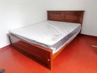 New Teak Box Bed with Spring Mattress 72" X 60" / (6 5) Ft Queen size
