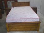 New Teak Box Bed with Spring Mattress 72"x72" King