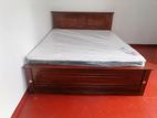 New Teak Box Bed with Spring Mattress Queen Size 6*5 Ft 72"*60"