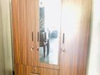 New Teak Colour 3 Door Melamine Wardrobes with Mirror