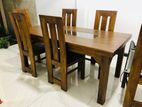 new teak dining teable with 6 chair