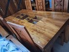 New teak dining teable with chair 6