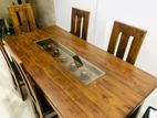 New Teak Heavy Dining Table with 6 Chair