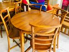 New Teak Round Dining Table with Chair 4