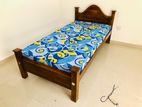 New Teak Single Bed and Mattresses 6*3 Ft