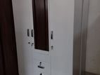 New White 3 D Wardrobe with Glass