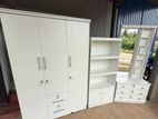 New white 3 Item Package .( Cupboard / book /Dressing Table ).