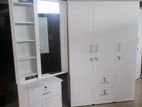 New White Colour 3 Door Wardrobe with Dressing Table Cupboard