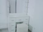 New white luxury hollywood Dressing Table with Stool .