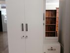 New White Melamine 3 Door Cupboard Dressing Table Large