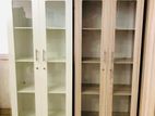 New White Melamine Office Cupboard Glass Door