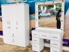 New white Melamine Wardrobes with Hollywood Dressing Table