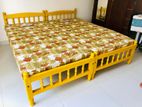 New Wooden Single Bed with Mattresses 6*3 Ft