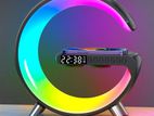 Night RGB Ring Light Alarm Clock with Bluetooth Speaker Wireless Charger