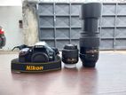 Nikon D5200 with kit lens and 55-300mm